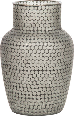 WOOOD Exclusive Ace Vaas Mozaiek - Glas - Zwart - 45x30x30