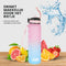 LaCardia Nederlandse Motivatie Waterfles - Drinkfles met rietje - 1 liter met tijdmarkering - Roze blauw