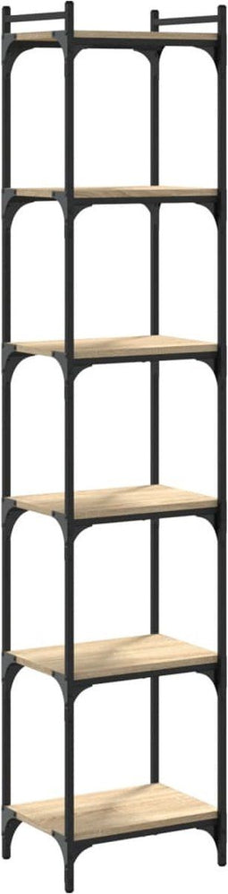 vidaXL - Boekenkast - 6-laags - 40 - x - 30 - x - 188 - cm - bewerkt - hout - sonoma - eiken