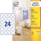 Avery L3415-100 - Etiket 40mm rond - 100 vel (24 etiketten per vel) - Wit (100 vel)