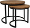 HSM Collection Salontafel Ronin Visgraat Naturel/Zwart Eiken/Metaal Set van 2