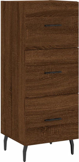 vidaXL - Dressoir - 34,5x34x90 - cm - bewerkt - hout - bruin - eikenkleur