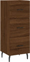 vidaXL - Dressoir - 34,5x34x90 - cm - bewerkt - hout - bruin - eikenkleur