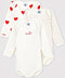 Petit Bateau - Set van 3 Rompertjes - Ribstof - Maat 80 (set van 3)