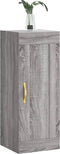 vidaXL - Wandkast - 34,5x34x90 - cm - bewerkt - hout - grijs - sonoma - eikenkleurig