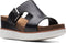 Clarks Lizby Ease - Plateau sandalen - Blokhak met klittenbandsluiting - Black Leather - Maat 37