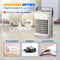 Vulpes Goods® Tech - Mini Airco PRO - Mobiele Airco 4in1 - 4 Windsnelheden 2 Luchtbevochtigingsstanden - Wit
