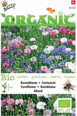 5 stuks - Buzzy - Organic Centaurea cyanus dubb.bl. mix (Skal 14275)
