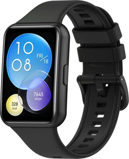 iMoshion Bandje Geschikt voor Huawei Watch Fit 2 - iMoshion Siliconen band gekleurde gesp - Zwart