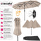 tectake® Dubbele parasol Silia - Rechthoekige tuinparasol 460 x 270 cm - UV-bescherming 50+ - Beige