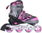 Street Rider Pro - Inline Skates - Aluminium frame 4 wielen - Roze/Grijs