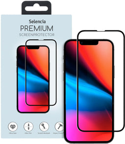Selencia Gehard Glas Premium Screenprotector - 9H Bescherming - Zwart (iPhone 13 Pro Max iPhone 14 Plus)
