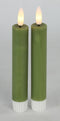 Countryfield Led dinerkaarsen - 2x st- groen -H15cm - afstandsbediening
