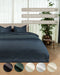 Kayori Elin - Dekbedovertrek Katoensatijn - 240x200-220 cm - Lits-jumeaux - Antracite