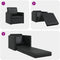 vidaXL - Vloersofa - Bed - 2-in-1 - Zwart - 74x77x81 - cm - Kunstleer