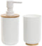 Badset Home ESPRIT Wit Natuurlijk Bamboe polyestyreen 7 x 7 x 16 cm