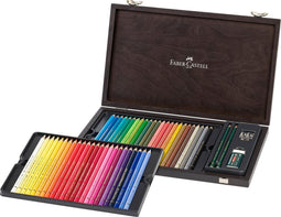 Faber-Castell Polychromos - Kleurpotloden 48 stuks in houten kist - Inclusief 2 grafietpotloden en slijper (51 stuks)