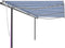 vidaXL - Luifel - automatisch - uittrekbaar - met - palen - 6x3 - m - blauw - en - wit