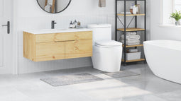 vidaXL - 2-delige - Badmat - Set - Grijs - Polypropyleen - Antislip