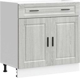 vidaXL - Keuken - onderkast - "Porto" - bewerkt - hout - grijs - sonoma - eiken