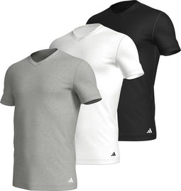 Adidas V-Neck Shirt Heren - V-hals T-shirt - Actief katoen - 3-pack (3 stuks)
