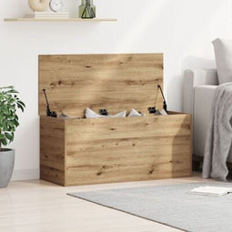 vidaXL - Opbergbank - met - Deksel - Artisan - Eiken - 100x42x46 - cm - Engineered - Hout