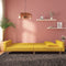 vidaXL - Slaapbank - 2-zits - met - 2 - kussens - stof - geel