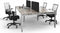 Hoogte verstelbare Bench werkplek Kubus breed 420CM bladkleur Logan eiken framekleur Antraciet (Ral 7016) aantal werkplekken 6