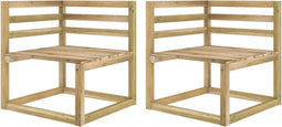 vidaXL - Tuinhoekbanken - 2 - st - pallet - groen - geïmpregneerd - grenenhout
