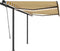 vidaXL - Luifel - handmatig - uittrekbaar - met - LED - 3,5x2,5 - m - geel - en - wit