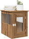vidaXL - Hondenbench - 45x62x59 - cm - bewerkt - hout - artisanaal - eikenkleurig