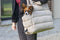 Designed by Lotte Tico - Draagtas Hond - Pluche uitneembare binnenvoering - Beige - 42x20x35 cm