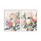 Home ESPRIT - Schilderij Blommor - Handgeverfd - Groen Roze (2 stuks)