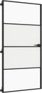 vidaXL - Binnendeur - smal - 102,5x201,5 - cm - gehard - glas - en - aluminium - zwart