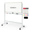 Coast Dubbel -zijdige magnetisch mobiel whiteboard verstelbaar droog dipable paneel op wielen wit