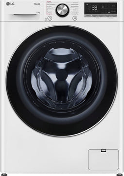 LG F4WR7012 - Wasmachine - 11 kg - 1350 tpm - TurboWash™ 39 - AI DD™ - Steam - Wit met zwarte deur
