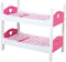 My Beautiful Dollsroom - Houten Poppen-Stapelbed - 54 x 29 x 43 cm - Roze/Wit