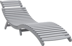 vidaXL - Ligbed - 184x55x64 - cm - massief - acaciahout - grijs