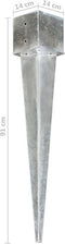 vidaXL Grondpinnen 2 st 14x14x91 cm gegalvaniseerd staal zilverkleurig