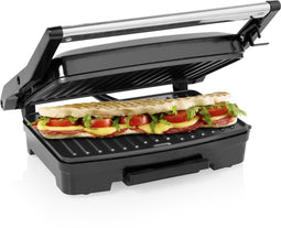 Princess 117501 - Contactgrill compact - Bakoppervlak 23 x 15 cm - RVS Design - Zwart