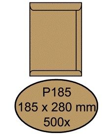 Envelop quantore akte p185 185x280 90g bruinkraft | Doos a 500 stuk