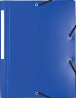 Exacompta elastomap A4, uit PP, 3 kleppen en elastiek blauw