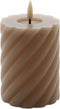 swirl led kaars rustic sand 10x7,5cm