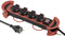 4-voudige Stekkerdoos - Spatwaterdicht - IP44 - 3600W - 5 meter - Zwart/Rood