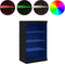 vidaXL - Dressoir - met - LED-verlichting - Zwart - Eiken - 60,5x37x100 - cm