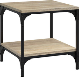 vidaXL - Salontafel - 40x40x40 - cm - bewerkt - hout - sonoma - eikenkleurig