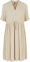 Pieces PCOTENA SS DRESS NOOS - Dames Jurk - Korte mouwen met koordje - Beige