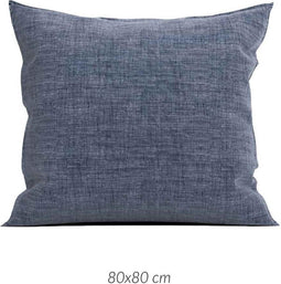 Zohome Kussensloop Lino - Kussenhoes van 80x80 cm - 1 stuk - 100% Katoen - Blauw