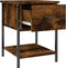 vidaXL - Nachtkastjes - 2 - st - 34x35,5x45 - cm - bewerkt - hout - gerookt - eikenkleur