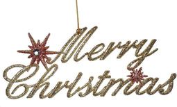 Ornament acryl rose merry bord l10cm